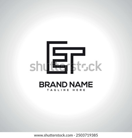 ET TE Abstract Unique Letter Logo Design. Initial Vector Symbol.