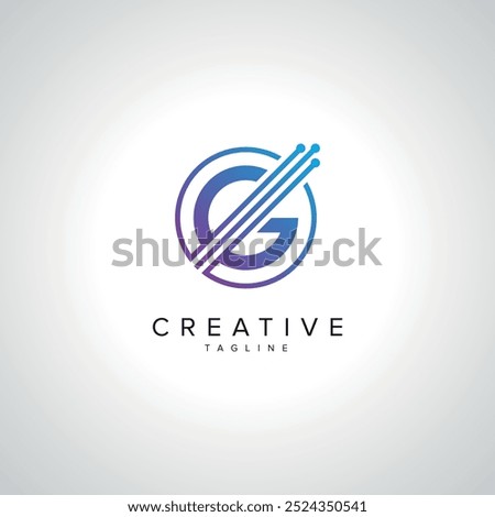 Abstract G Letter Tech Logo Design. Initial Technology Elements.