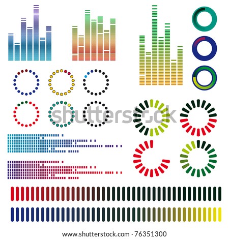 A set of color equalizers. Vector illustration