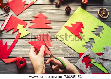 Similar – Image, Stock Photo Crop woman creating decoration in workshop