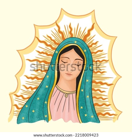 
Virgin Mary, catholic invocation of our lady of Guadalupe, empress of America