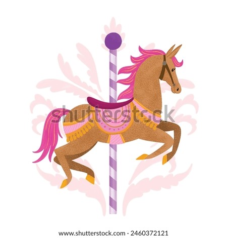 Beautiful carousel horse vector cartoon