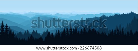 vector Sunrise Landscape in Appalachian Mountains 