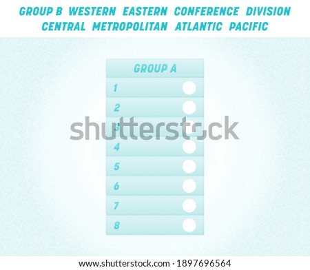 Ice hockey group table graphics with other variations of headings. Vector sport ilustration.