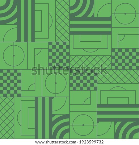 Vector green soccer field pattern. Football illustration.