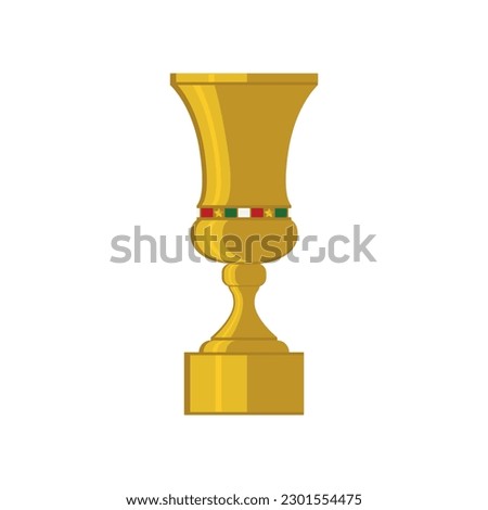 Vector gold Italian football cup trophy for the champion on a white background. Soccer symbol.
