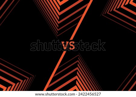 Europa league empty football match vector template image for two teams logo. Black background with orange lines.