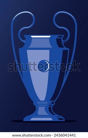 Champions league football european  tournament cup trophy blue background sport illustration vector template.