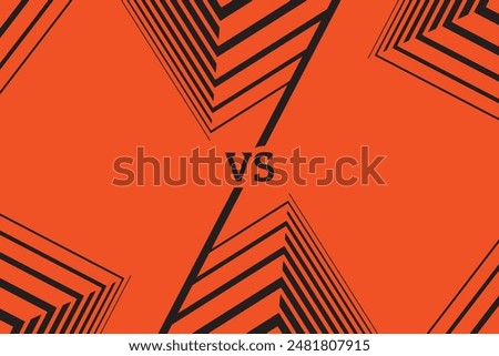 Europa league soccer competition empty football match vector template image for two teams logo. Orange background with black lines.