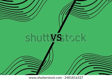 Europa conference league soccer competition empty football match vector template image for two teams logo. Green background with rounded black lines.