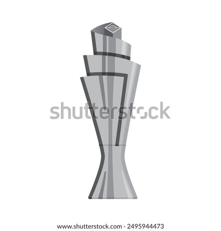 Nations league trophy football soccer representative team competition vector silver champion cup on white background.