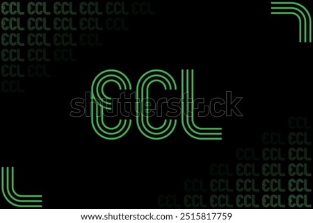 Europe conference league football soccer team international competition vector black background with rounded green striped lines and letters.