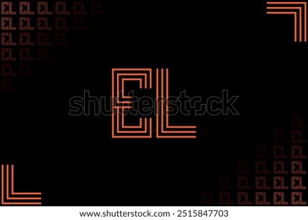 Europe league football soccer team international competition vector black background with geometric orange striped lines and letters.