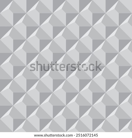 White square rhombus 3d blocks vector abstract decorative geometric seamless pattern or texture.