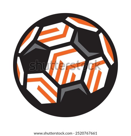 Europa league vector football ball icon with orange lines. Second european soccer league team international competition balloon symbol.