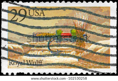 USA - CIRCA 1991: A Stamp printed in USA shows the Royal Wulff Fly, Fishing Flies series, circa 1991