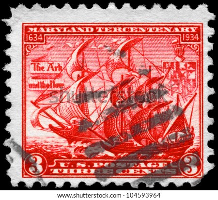 USA - CIRCA 1934: A Stamp printed in USA shows the ships \