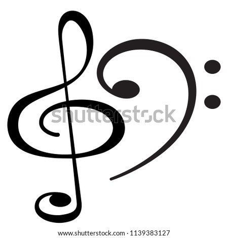 Illustration of the musical clef symbols Stock fotó © 
