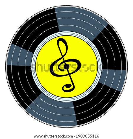 Illustration of the vintage vinyl gramophone record disk icon Stock fotó © 