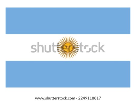 Argentinian flag with Sun of May symbol in the center