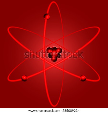 Illustration of the abstract nucleus atom icon