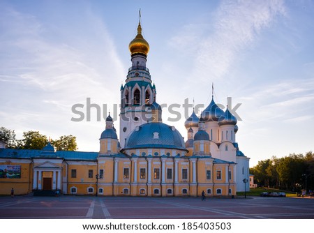 Saint Sophia orthodox cathedral and church of Resurrection of Jesus, Vologda Kremlin, Russia