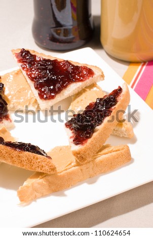 Delicious jam and raspberry jam sandwiches, a kid classic