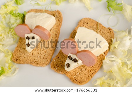 Funny cheese mice, an attractive kid food starter