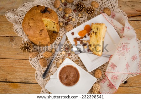 Homemade panettone served with hot chocolate, an Italian classic gone Peruvian