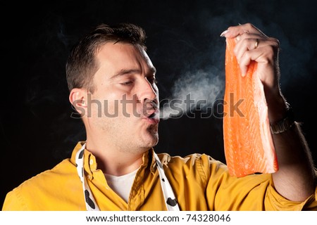 Househusband trying to be creative preparing smoked salmon