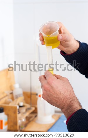Tests being carried out in a food laboratory