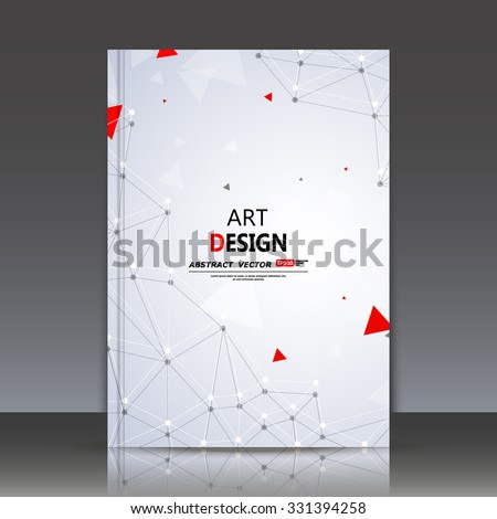 Abstract composition, polygonal construction, connecting dots and lines, a4 brochure title sheet, space background, laser light rays surface, neon star movement backdrop, EPS 10 vector illustration