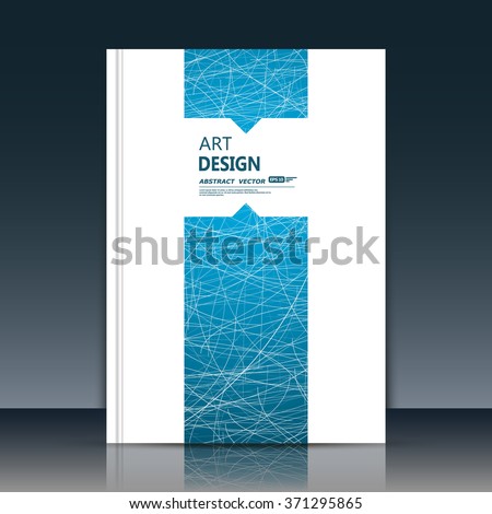 Abstract composition, font texture, blue stripe band construction, white a4 brochure title sheet, text frame, creative figure, web net icon, logo sign surface, firm banner form, flier fiber, EPS10