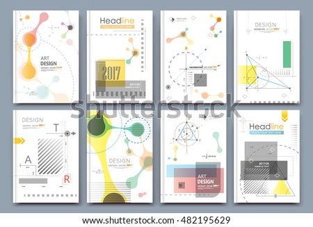 Abstract composition. Math science text frame surface. A4 brochure cover design. Title sheet model set. Patch geometric shapes icon. Modern vector front page. Ad banner form texture. Flier fiber font