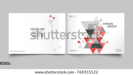 Abstract blurb theme. White brochure cover design. Info banner frame. Fancy ad flyer text font. Title sheet fiber model. Hi tech vector front page. Urban city view texture. Red triangle figure icon