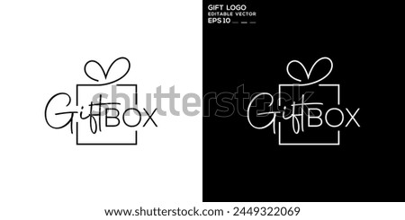 Vector template of gift logo, affection, birthday, romantic, special, valentine, EPS 10	