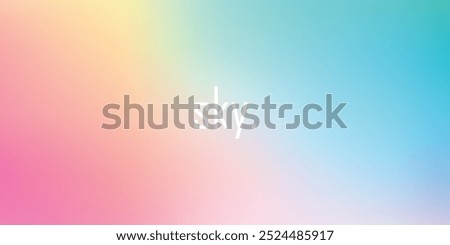 Abstract clear blue sky. Pastel rainbow. Light blue, pink and yellow color vector banner. Pastel gradient sky pattern. Blurred light fuzz colorful gradient background. Vector soft horizontal backdrop