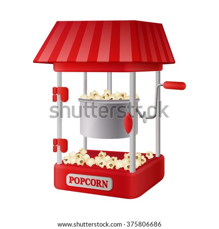 traditional red popcorn machine