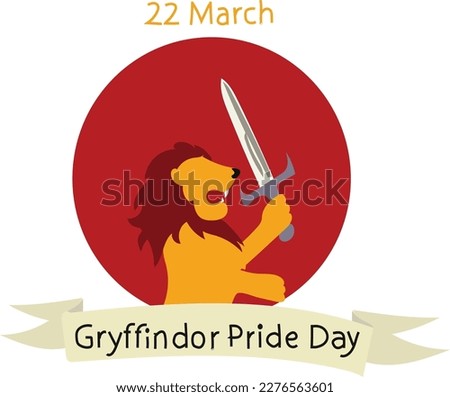 March 22 is Gryffindor pride day vector illustration.