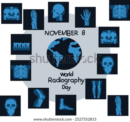 world radiography day vector illustration. Good for banner, poster, greeting card, party card, invitation, template, advertising, brochures, flyers, ad benners and social media