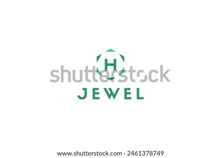 template logo design solution with letter H and jewel shape around there