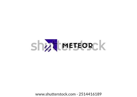 Meteor logo design solution with arrow