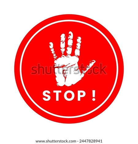 Stop icon vector illustration. stop road sign. hand stop sign and symbol. Do not enter stop red sign with hand. Symbol or sign.