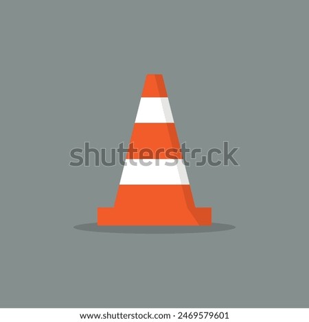 Vector illustration of traffic cone for road divider.