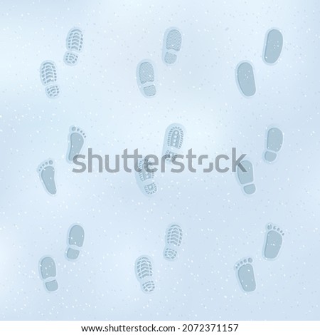 set of human footprints on the snow