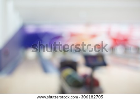 Blurred bowling lane for background and wallpaper.