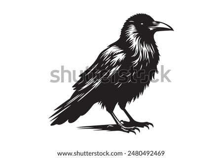 bard crow silhouettes vector Illustration with white background