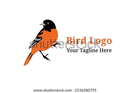 Baltimore Oriole Bird illustration cartoon isolated on white background. Vector, Logo, wallpaper.