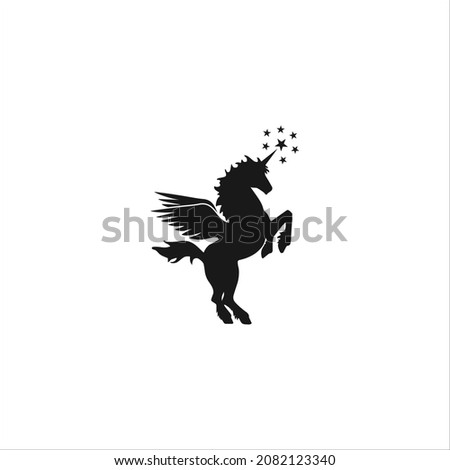 pegasus logo vector template magic