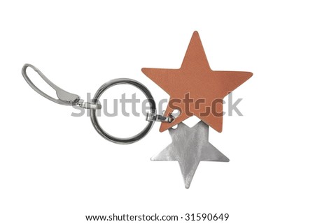 Pair of stars key holder isolated over white background